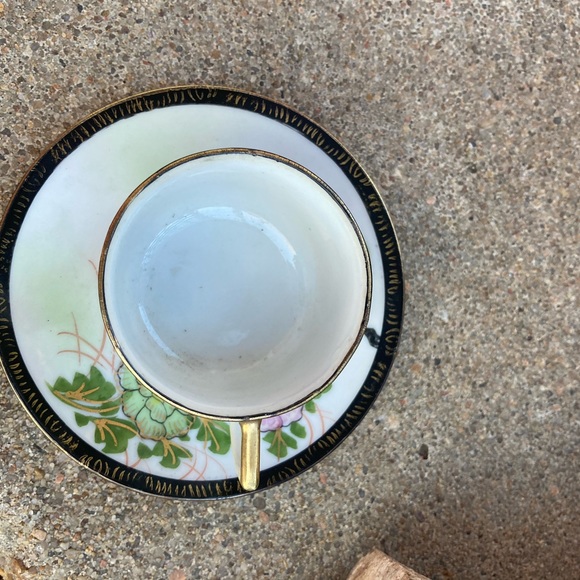 Vintage Made In Occupied Japan Mini Tea Sake Cup and Saucer Hand Painted (EXC) - Picture 12 of 14